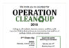 Join Us For Operation Clean Up! June 2, 2018