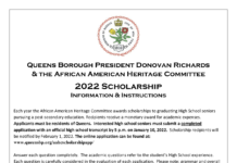Queens Borough President Donovan Richards & the African American Heritage Committee Scholarship