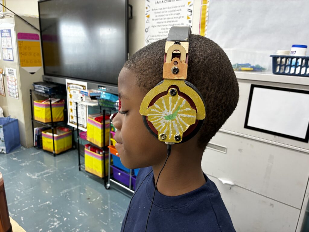 Students designed headsets from community partner WeHero